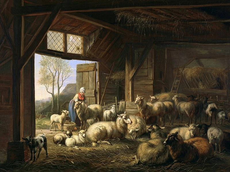 1789-Jan van Ravenswaay - Pecore e capre nella stalla - Rijksmuseum Amsterdam